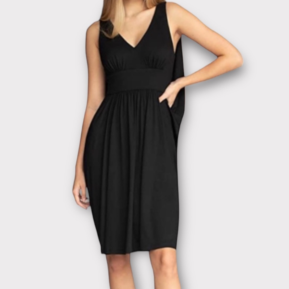 Trina Turk Womens Ocean Sheath Dress XS Draped Back Overlay Witchy Soot NWT
